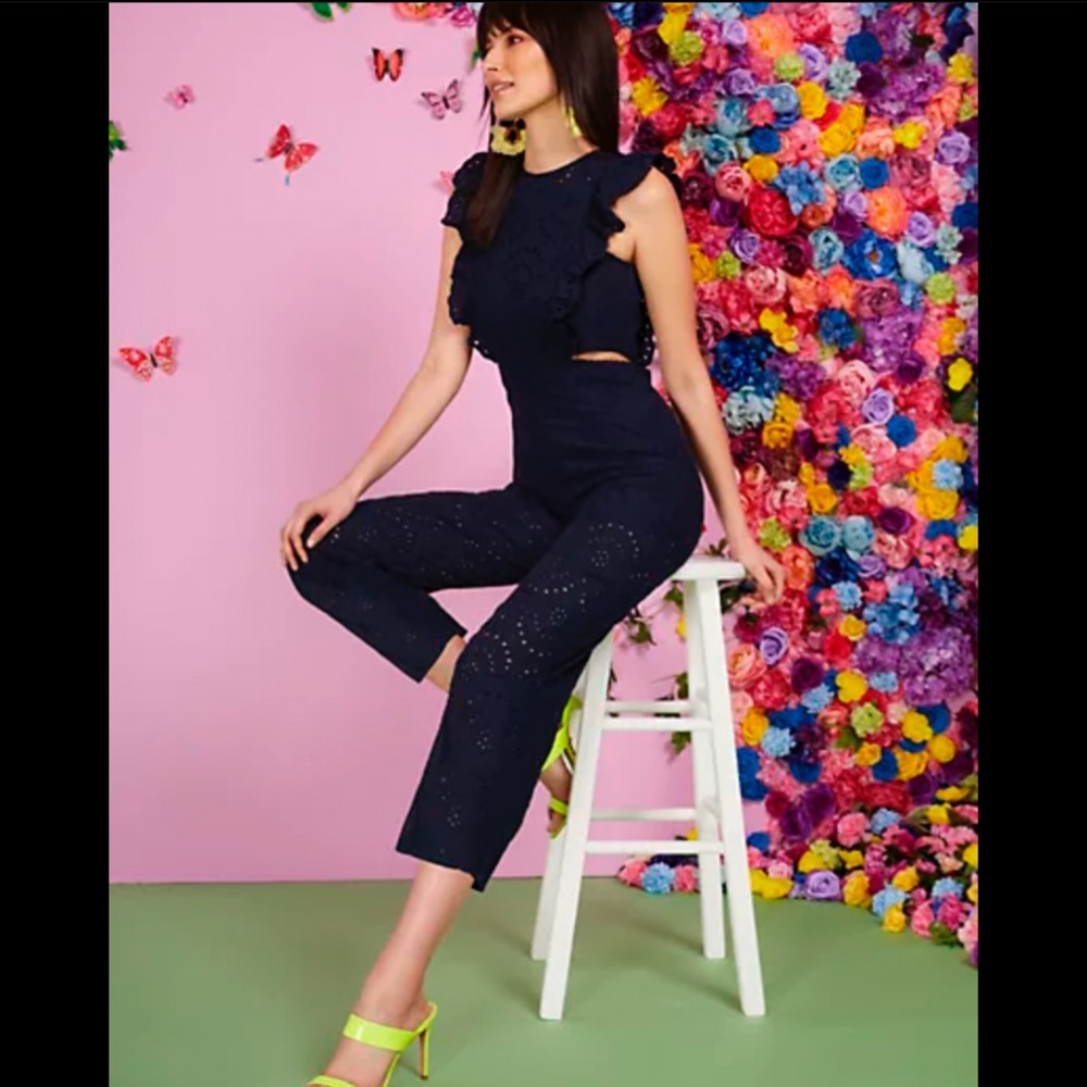 New York and Company Eyelet Jumpsuit